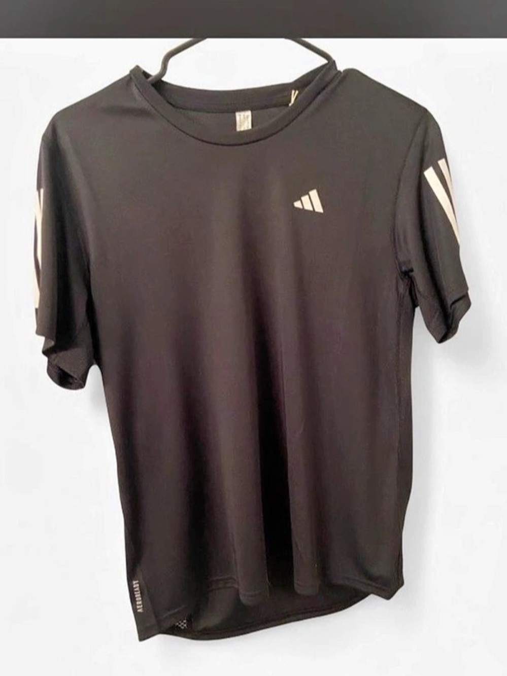 adidas Own the Run Tee Athletic Tee in Black Size Medium
